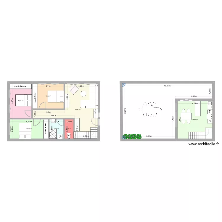 Projet 2 L1 27/04. Plan de 8  et 132 m²