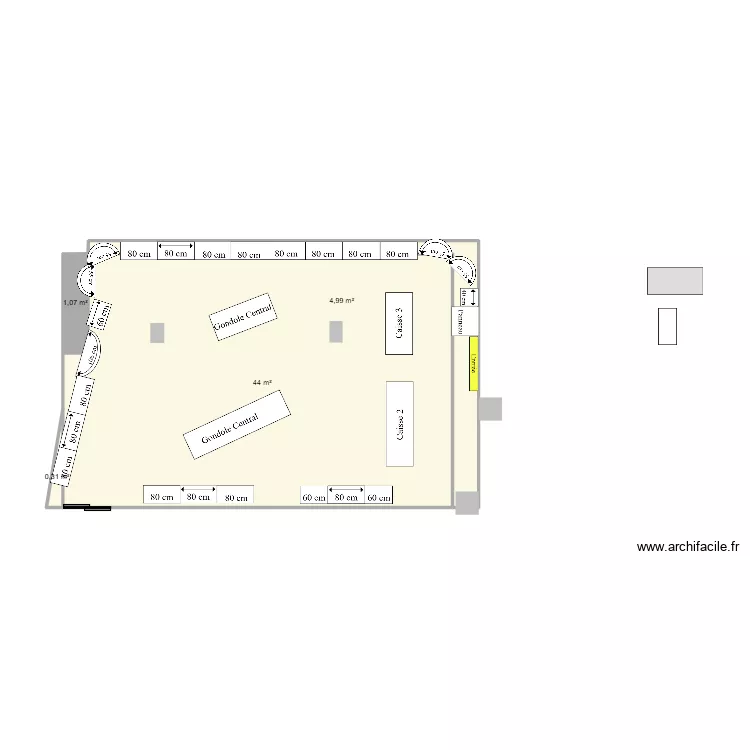 Salle Conseil Pharmacie. Plan de 4  et 50 m²