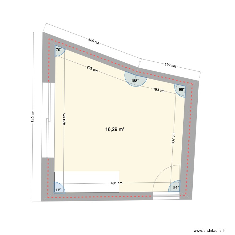 Studio Mélinda 1. Plan de 1 pièce et 16 m2