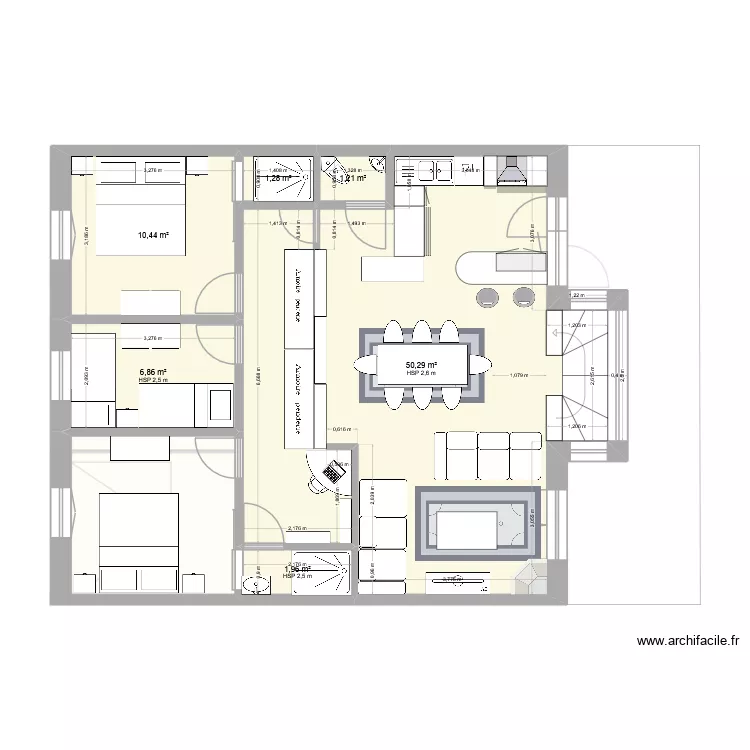 plan garage + &eacute;tage. Plan de 11 pièces et 156 m²