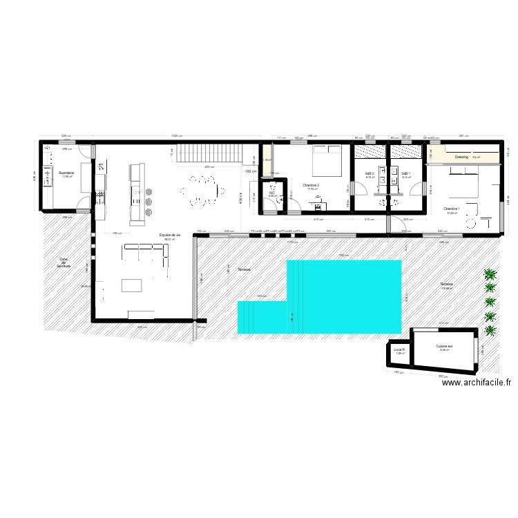RDC villa dream. Plan de 13 pièces et 326 m2