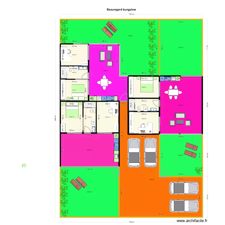 Beauregard bungalow marc permis 2. Plan de 17  et 433 m²