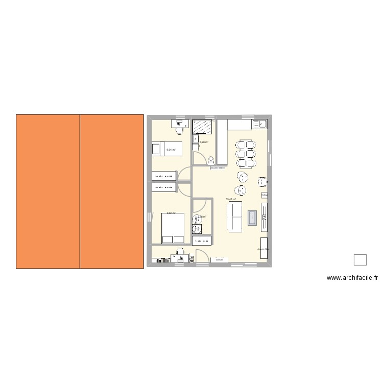Esquisse lot 7. Plan de 5 pièces et 60 m2