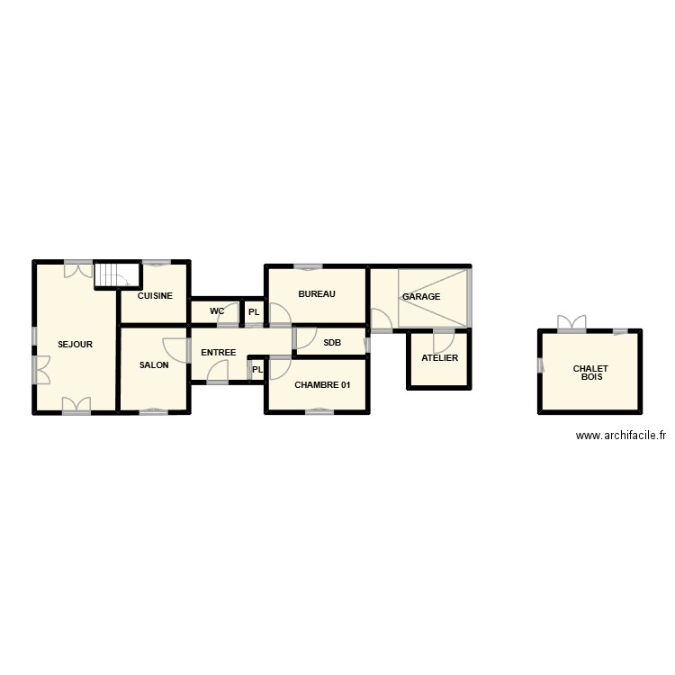 PLAN RDC CALVISSON AM. Plan de 14 pièces et 47 m2