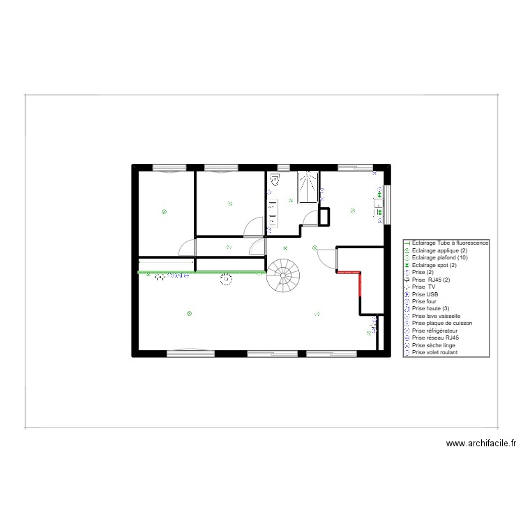 st do. Plan de 4 pièces et 84 m2