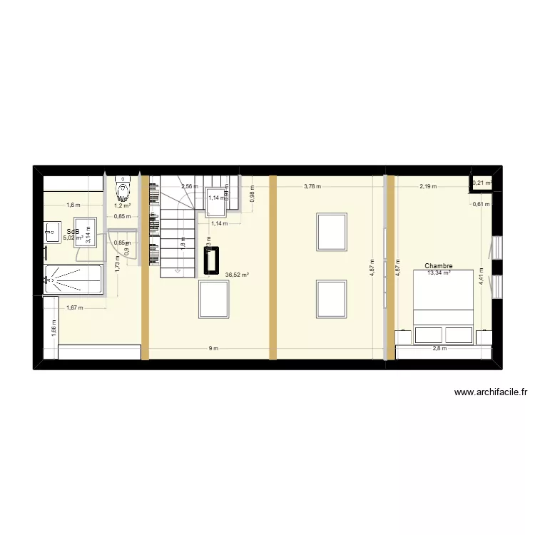Projet Cordel - C&eacute;tier - Projet. Plan de 6  et 57 m²