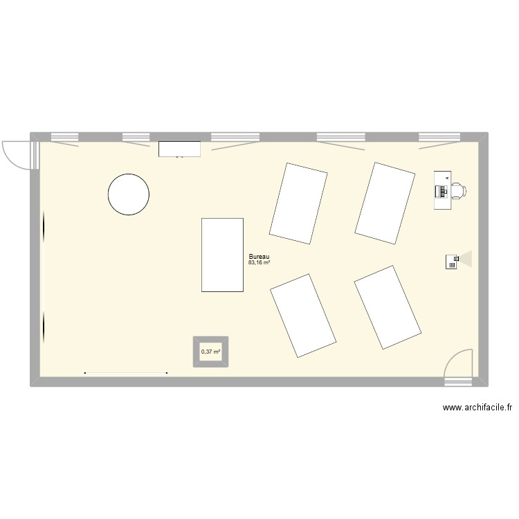salle labo langues. Plan de 2 pièces et 84 m2