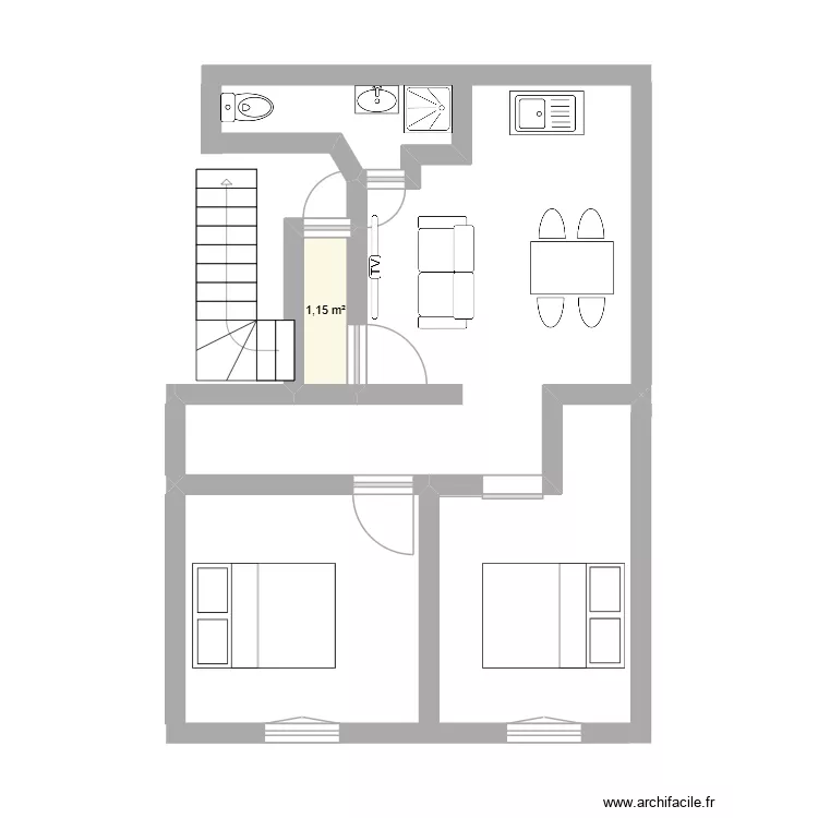 immeuble logement 3. Plan de 1  et 1 m²