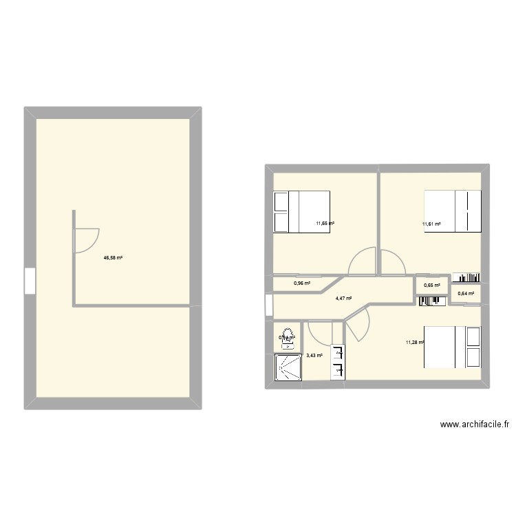 Agrandissement Merc. Plan de 10 pièces et 92 m2
