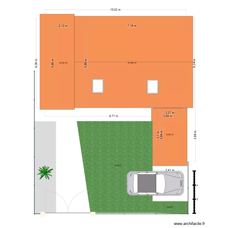 plan exterieur. Plan de 3 Pièces et 63 m² plan exterieur. Plan de 3 Pièces et 63 m²