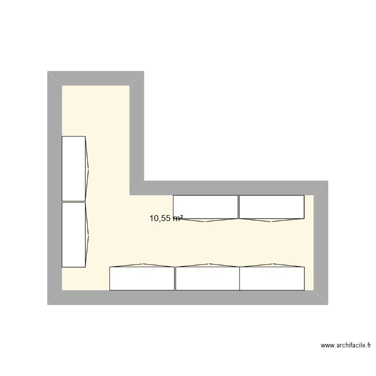 vestaires. Plan de 1 pièce et 11 m2