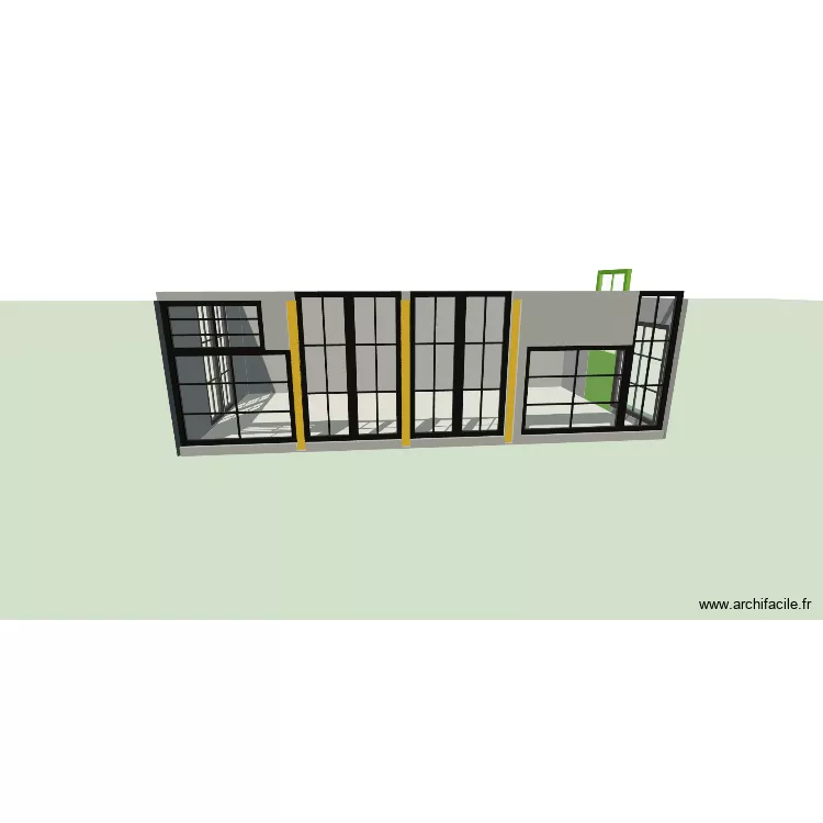 serre jardin. Plan de 1  et 16 m²