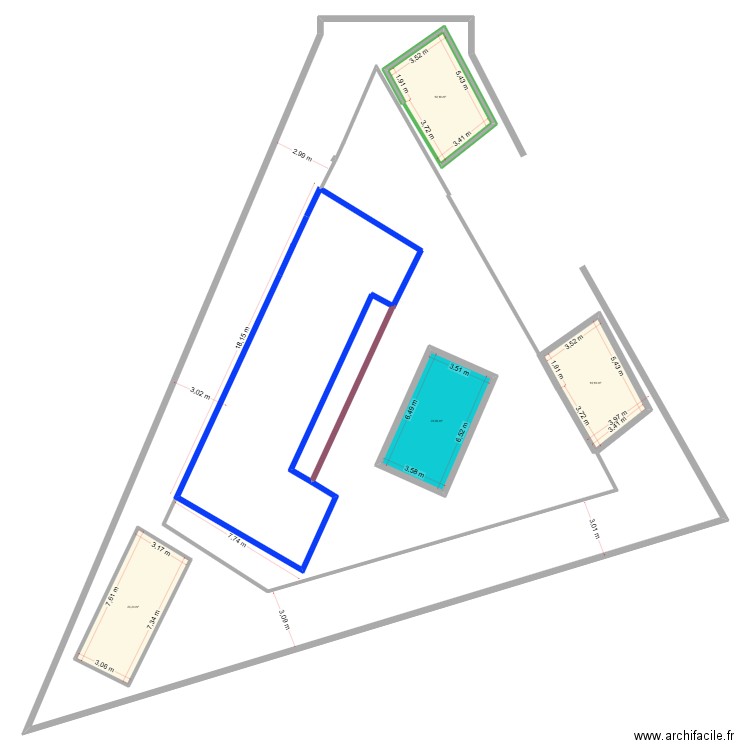 Roda de bera Neptu version 1. Plan de 4 pièces et 85 m2