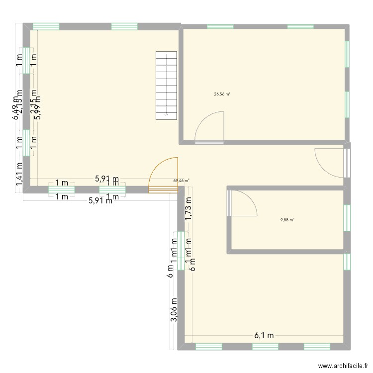 plan bouzegza nouveau mackette. Plan de 3 pièces et 106 m2