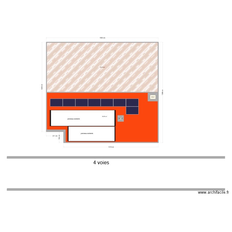 muller. Plan de 4 pièces et 211 m2