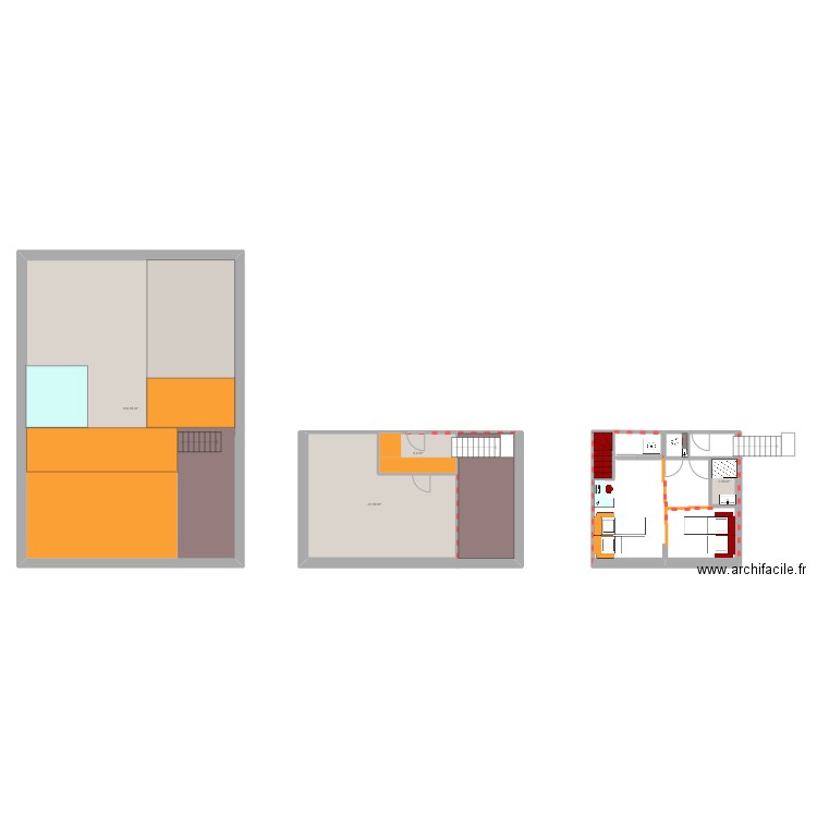 3e étage. Plan de 4 pièces et 170 m2