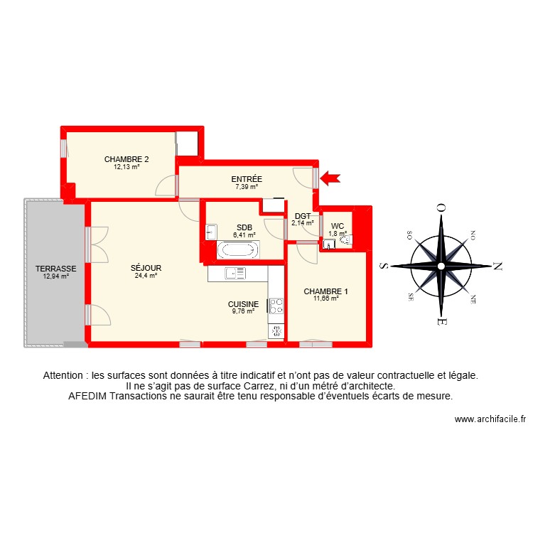 BI 29040-. Plan de 14 pièces et 104 m2