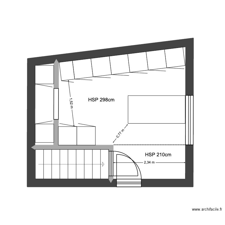 Capucines 20 V1. Plan de 3 pièces et 18 m2