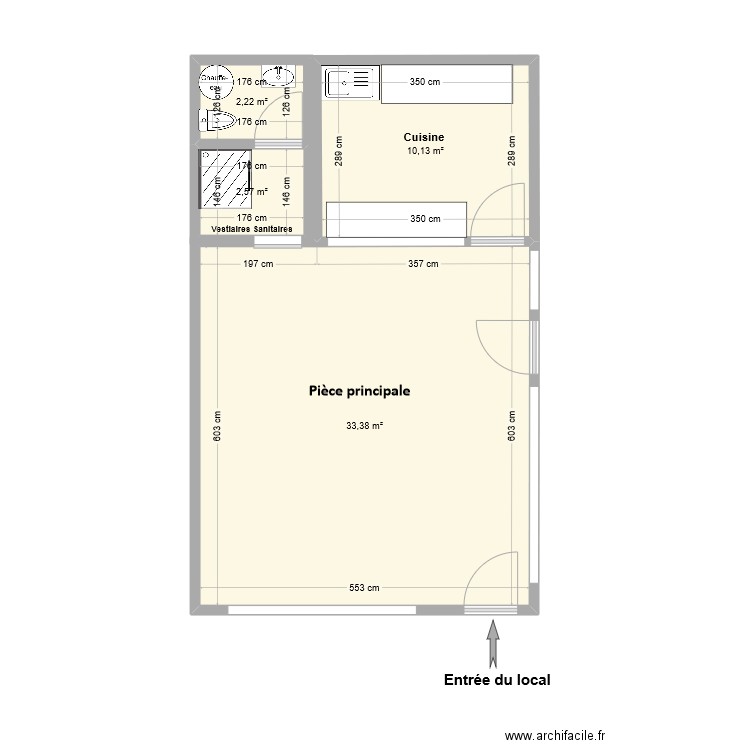 1 politzer. Plan de 4 pièces et 48 m2