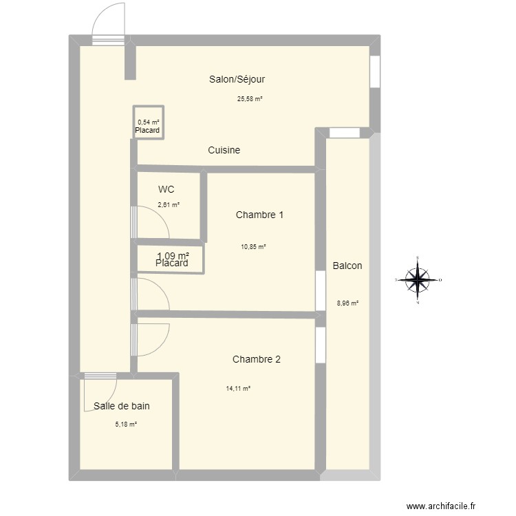 Plan appartement vierge. Plan de 0 pièce et 0 m2