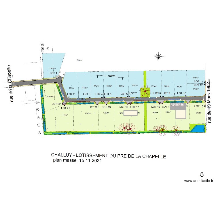 challuy. Plan de 3 pièces et 658 m2