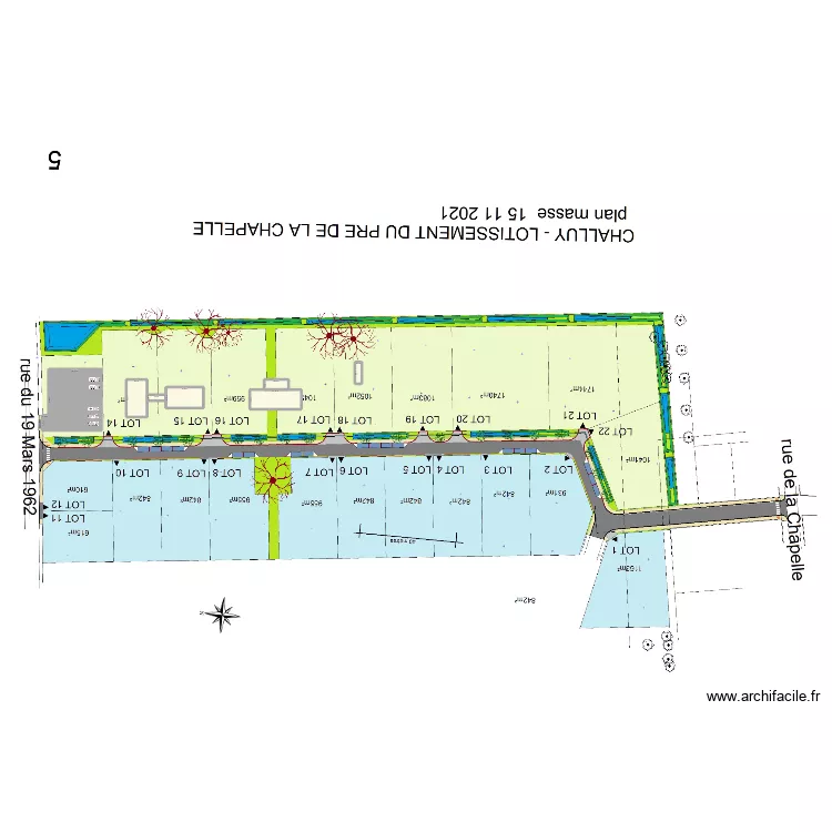 challuy. Plan de 8  et 1090 m²
