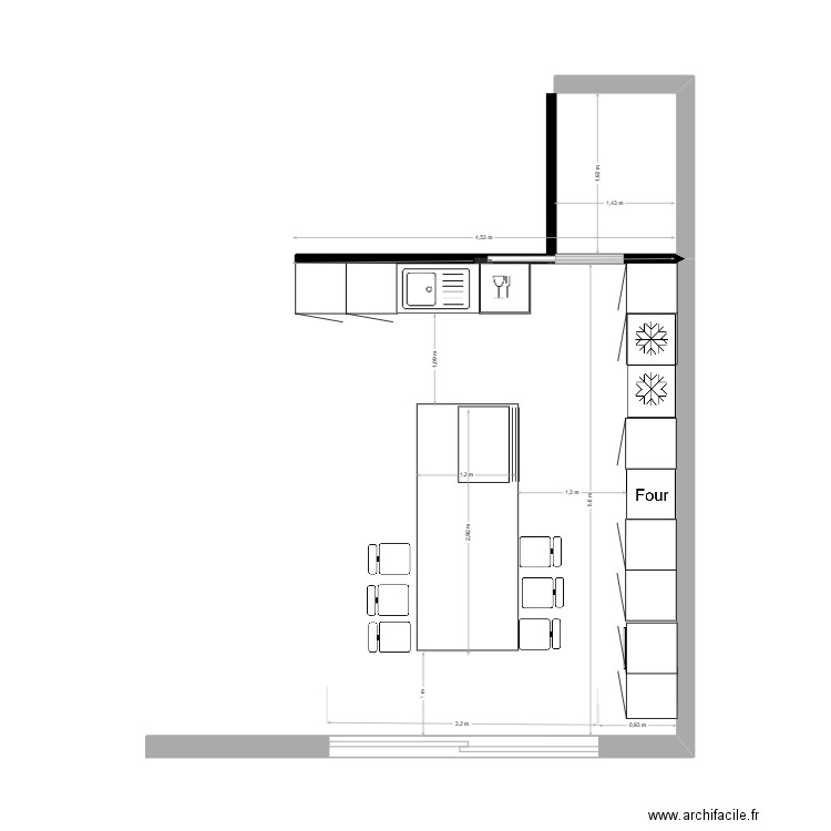 cuisine mazurier  petite niche. Plan de 0 pièce et 0 m2