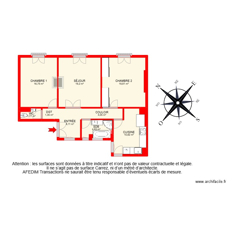 BI 28976-. Plan de 18 pièces et 111 m2