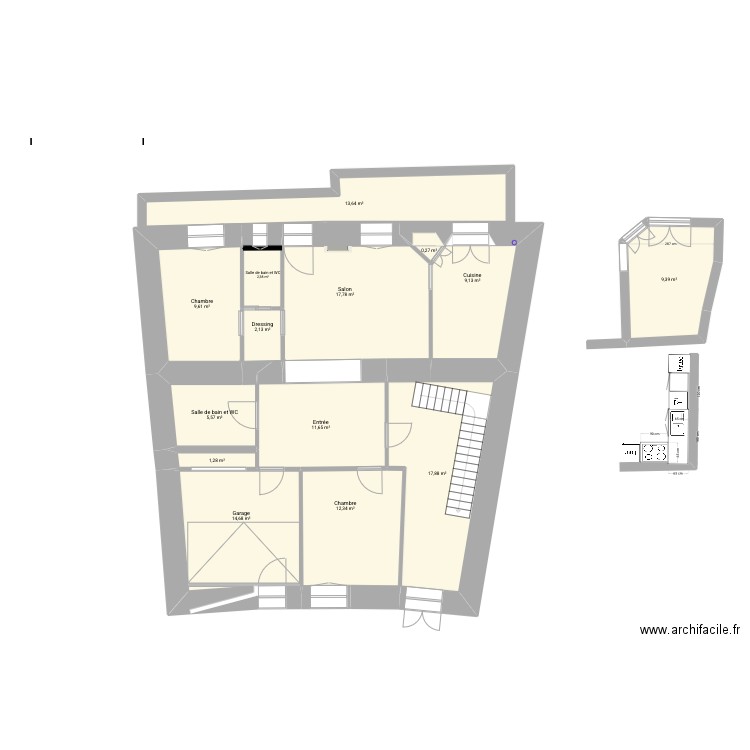 borniol plan sans meuble. Plan de 0 pièce et 0 m2