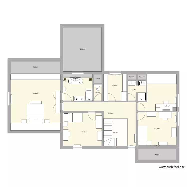 maison170. Plan de 17  et 154 m²