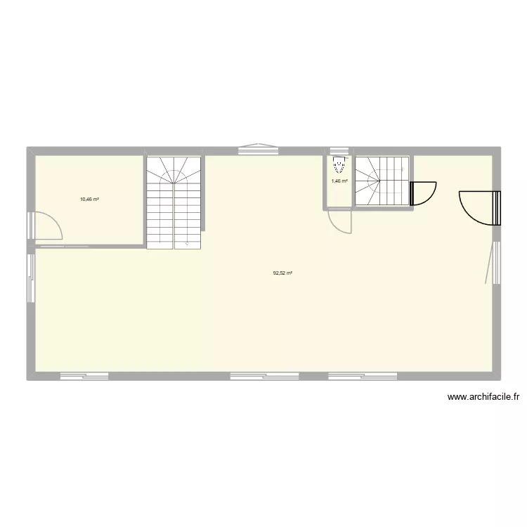 rdc. Plan de 3  et 104 m²