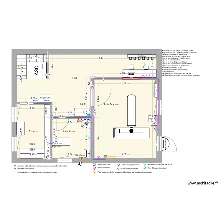 Etage Scanner Prises 18 mai 2026. Plan de 4 et 74 m² Etage Scanner Prises 18 mai 2026. Plan de 4 et 74 m²