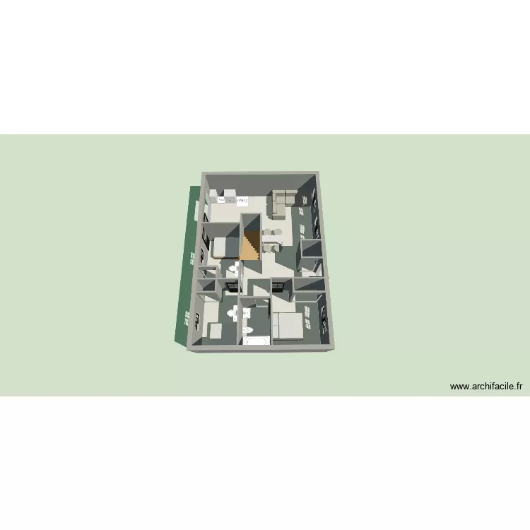 PLAN MAISON 24X36. Plan de 8 Pièces et 77 m² PLAN MAISON 24X36. Plan de 8 Pièces et 77 m²