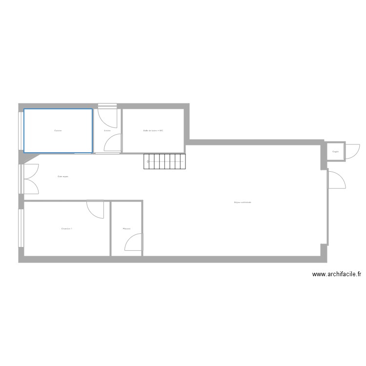 Desmure Niv 1. Plan de 8 pièces et 86 m2