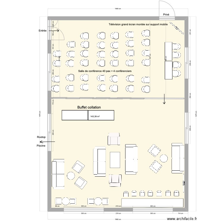 Hotel Ivato salle conf E. Plan de 0 pièce et 0 m2