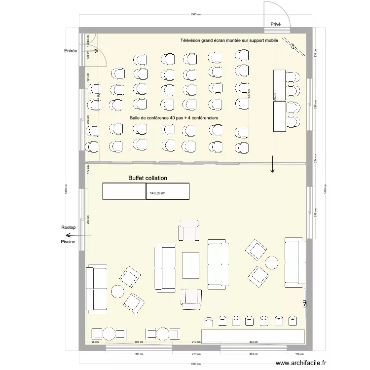Hotel Ivato salle conf E. Plan de 