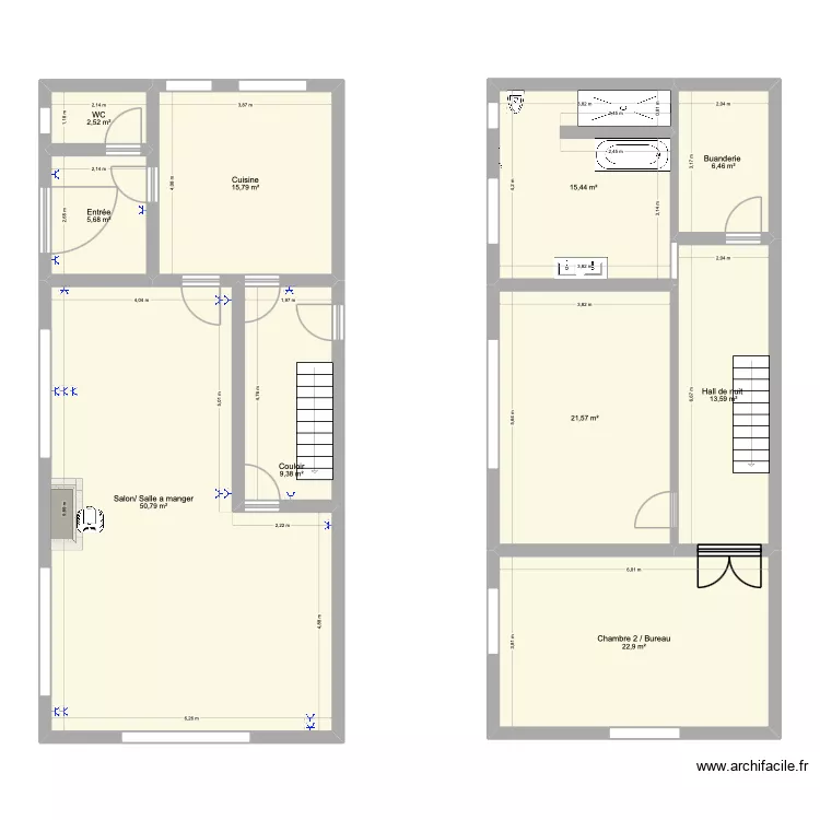 plan Ermeton sub. Plan de 10 pièces et 164 m²