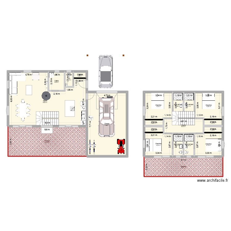 Estavar projet large 1. Plan de 20 pièces et 220 m2