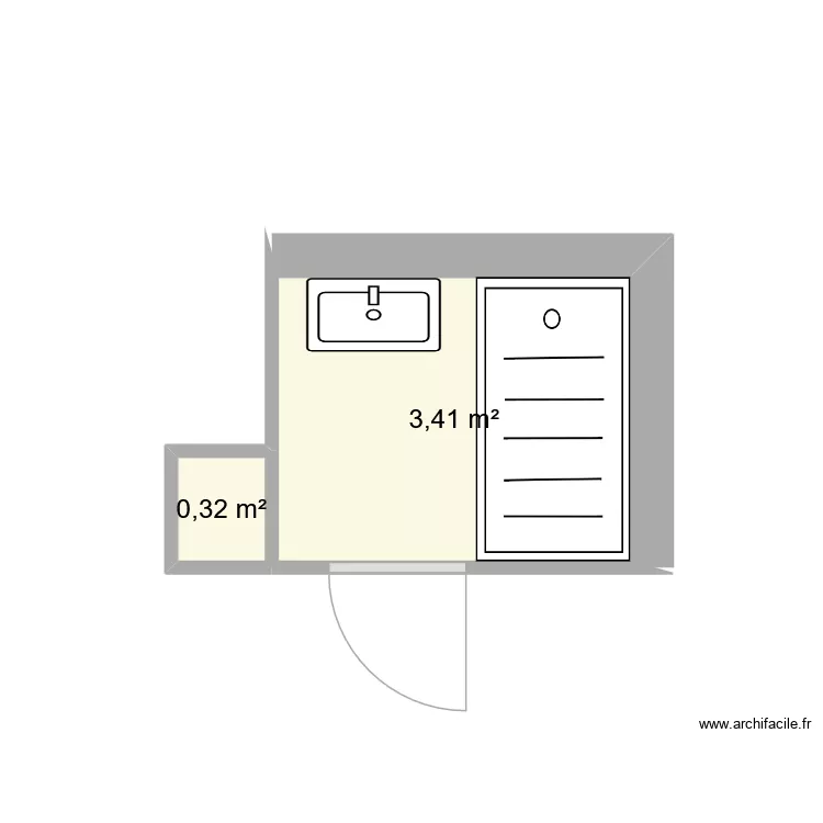 Bouhyer SDB. Plan de 2  et 4 m²