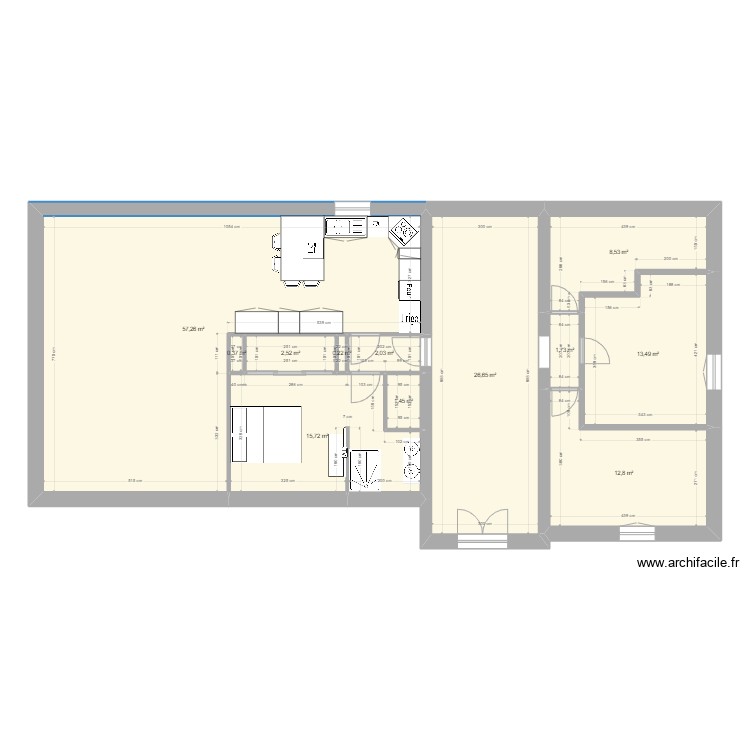 maison Valeilles avec modf cuisine_V2. Plan de 0 pièce et 0 m2