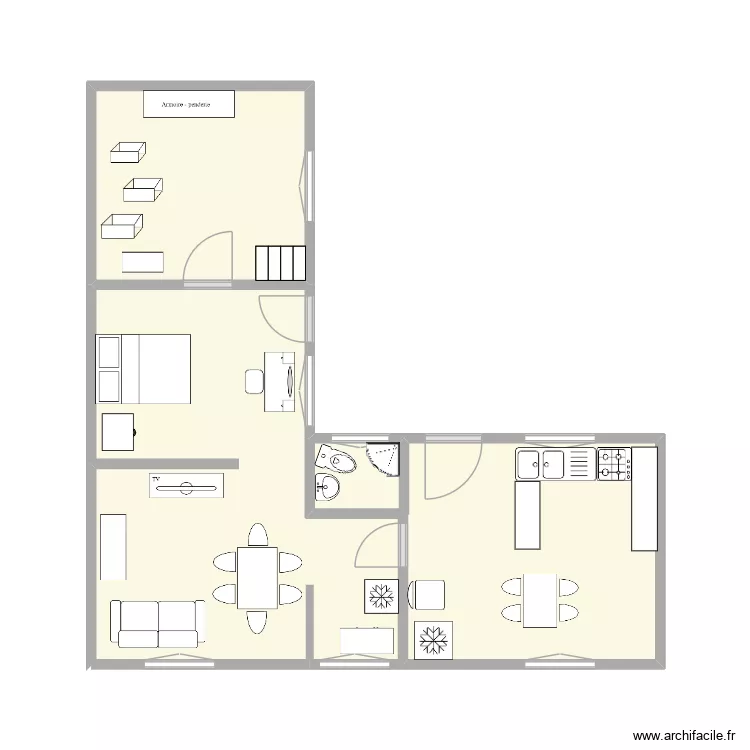 Villers-bocage. Plan de 3  et 26 m²