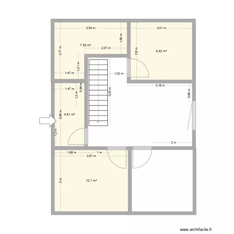 premier étage. Plan de 4 et 31 m² premier étage. Plan de 4 et 31 m²