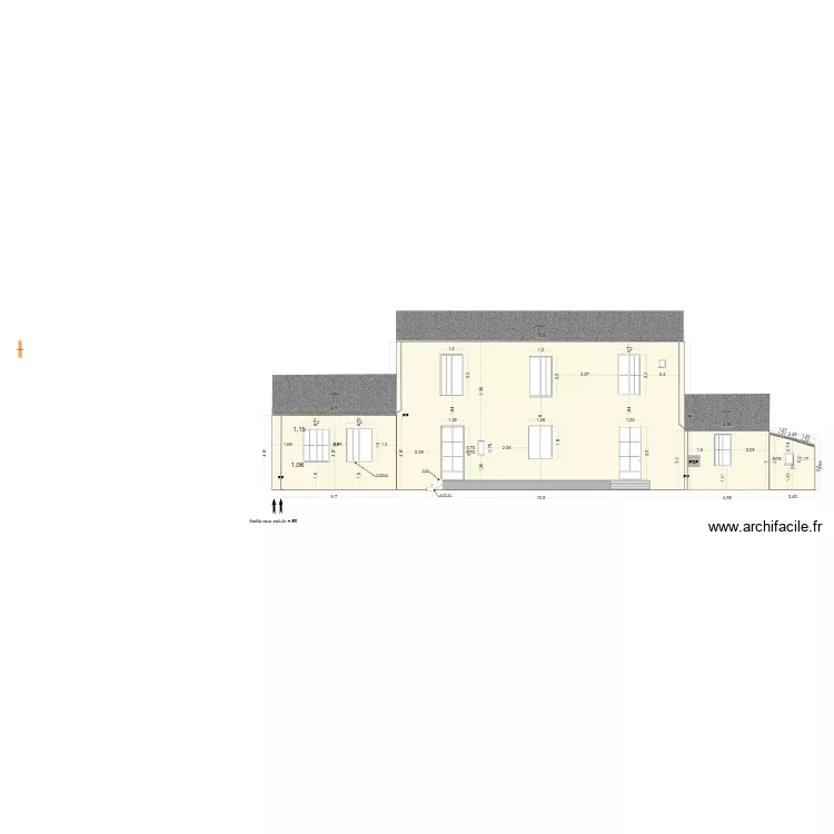 SOUDAN FACADE SUD. Plan de 