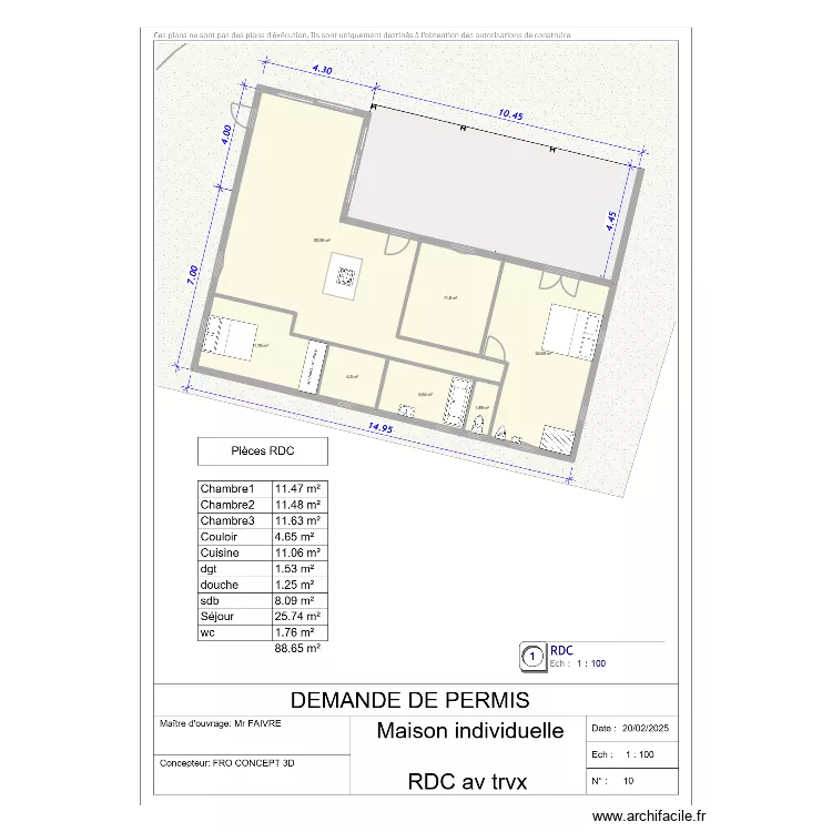 MAISON choix 1. Plan de 