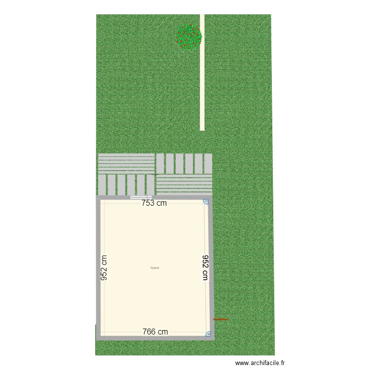 plan jardin james. Plan de 1 pièce et 72 m2