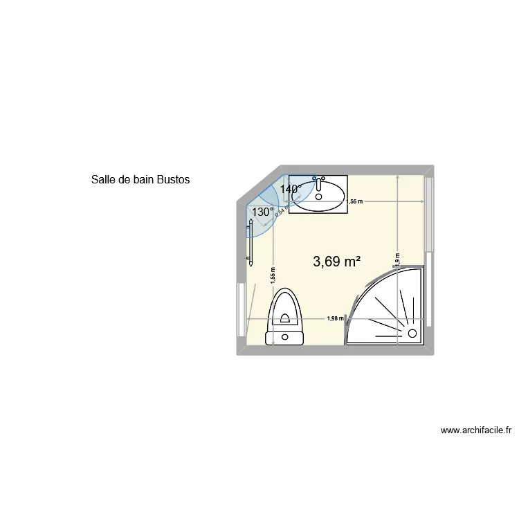 salle de bain B. Plan de 