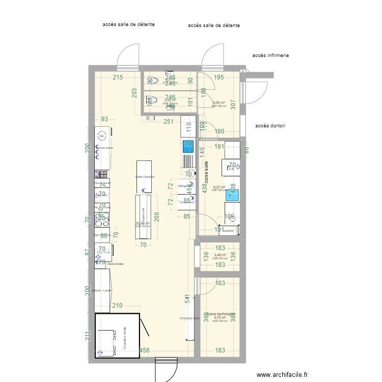 Raal Rez droite V5. Plan de 7 pièces et 84 m2