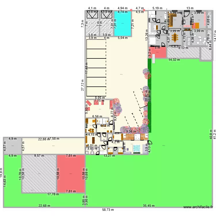 F3 - PROJET 2. Plan de 46 et 2296 m² F3 - PROJET 2. Plan de 46 et 2296 m²