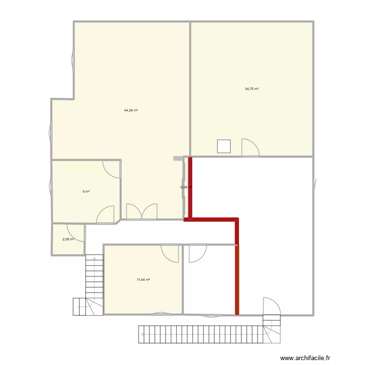 LA NOUGERAIE  appartement. Plan de 6 pièces et 102 m²