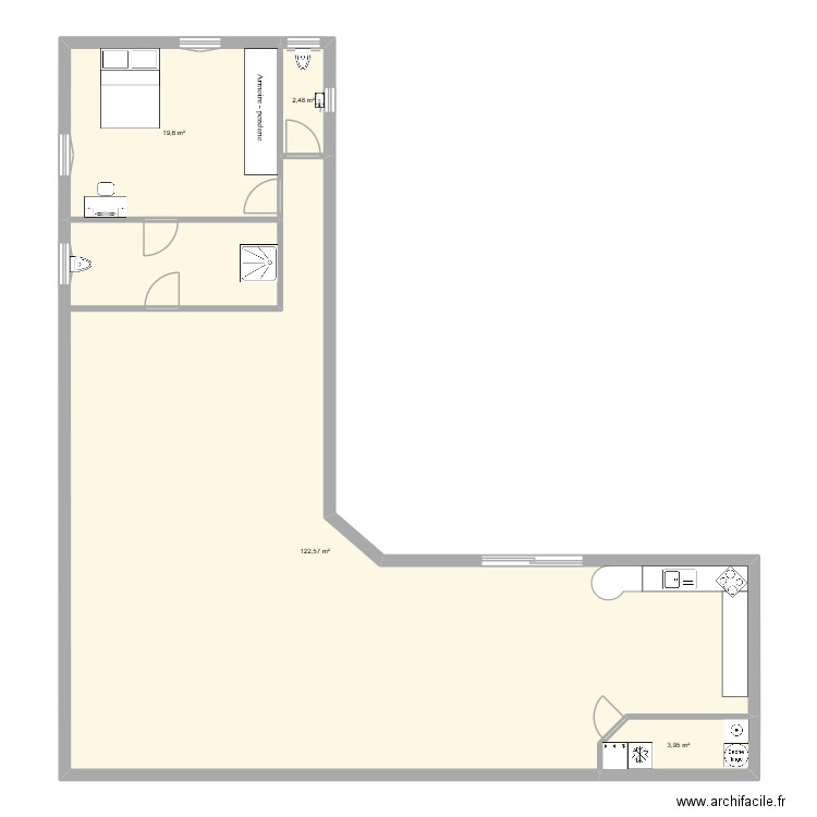 frecon. Plan de 4 pièces et 149 m2